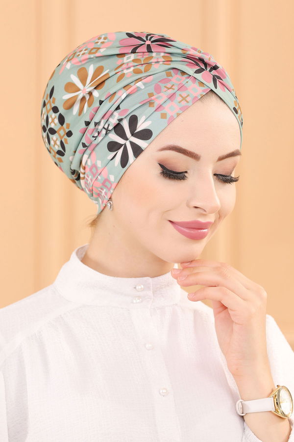 DESENLI BONE Yeşil - 30042