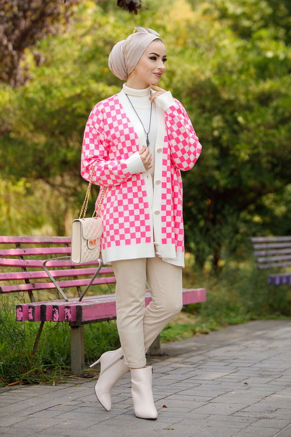 Dugmelı Hırka PEMBE - 20698 Pembe - 20698 PEMBE
