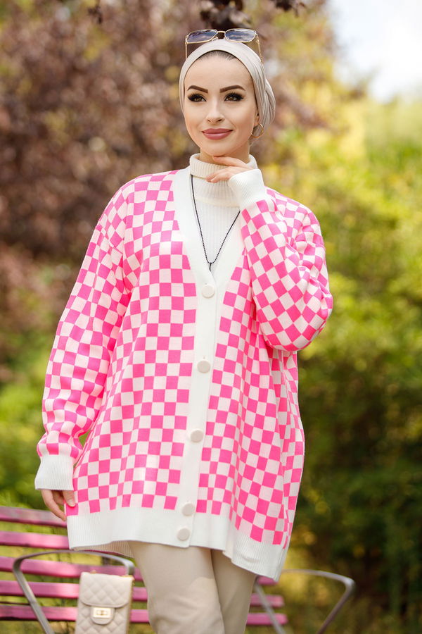 Dugmelı Hırka PEMBE - 20698 Pembe - 20698 PEMBE