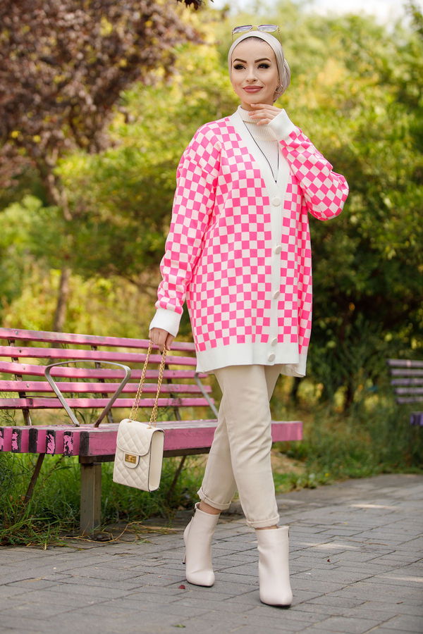 Dugmelı Hırka PEMBE - 20698 Pembe - 20698 PEMBE