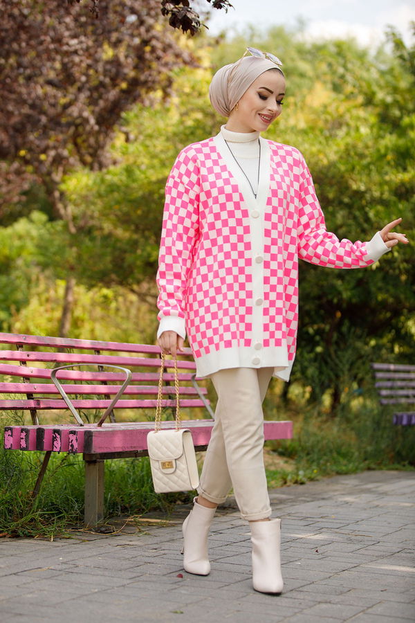 Dugmelı Hırka PEMBE - 20698 Pembe - 20698 PEMBE