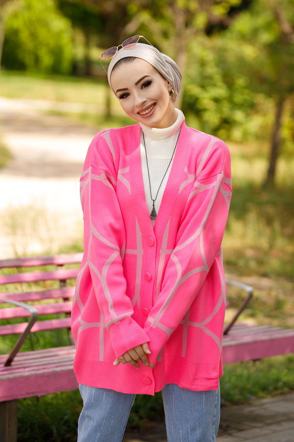 Dugmelı Hırka FUSYA - 20697 Fuşya - 20697 FUŞYA