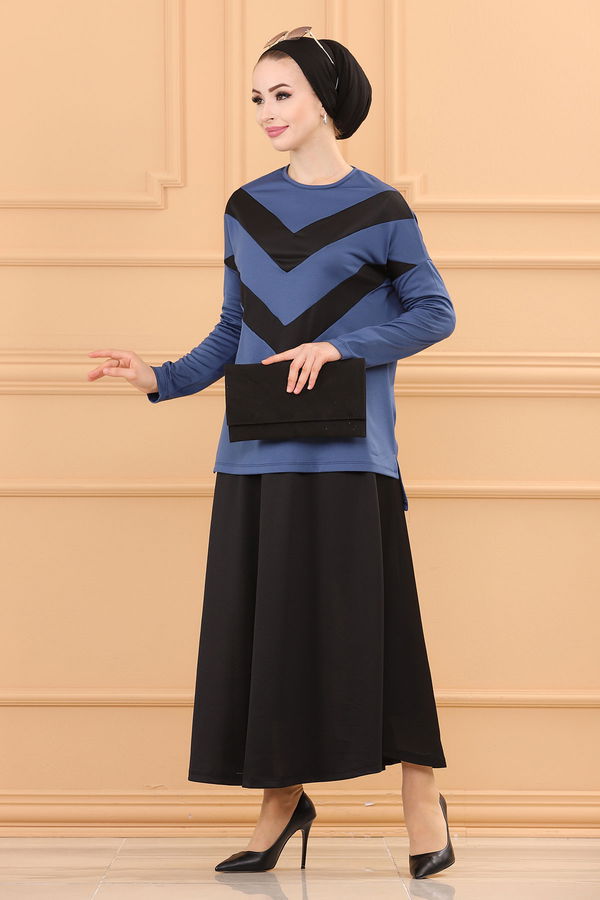 Bluz Etek INDIGO - 3766 Mavi - 3766 MAVİ