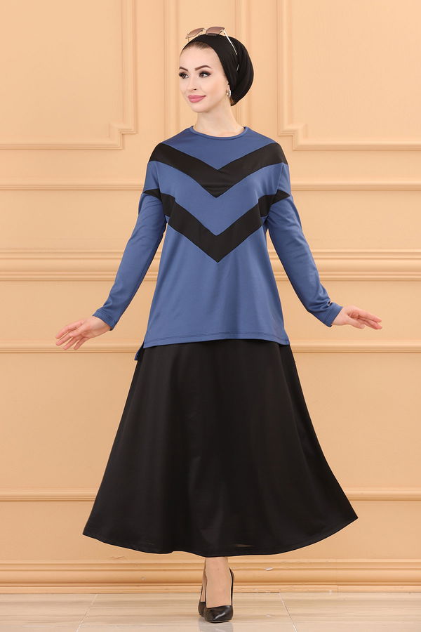 Bluz Etek INDIGO - 3766 Mavi - 3766 MAVİ