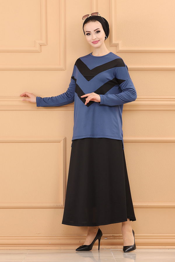 Bluz Etek INDIGO - 3766 Mavi - 3766 MAVİ