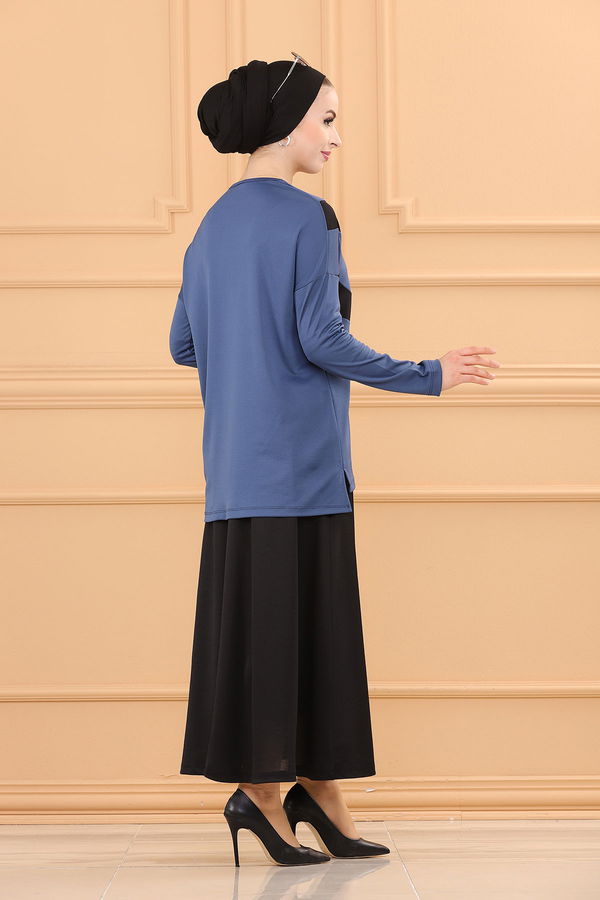 Bluz Etek INDIGO - 3766 Mavi - 3766 MAVİ
