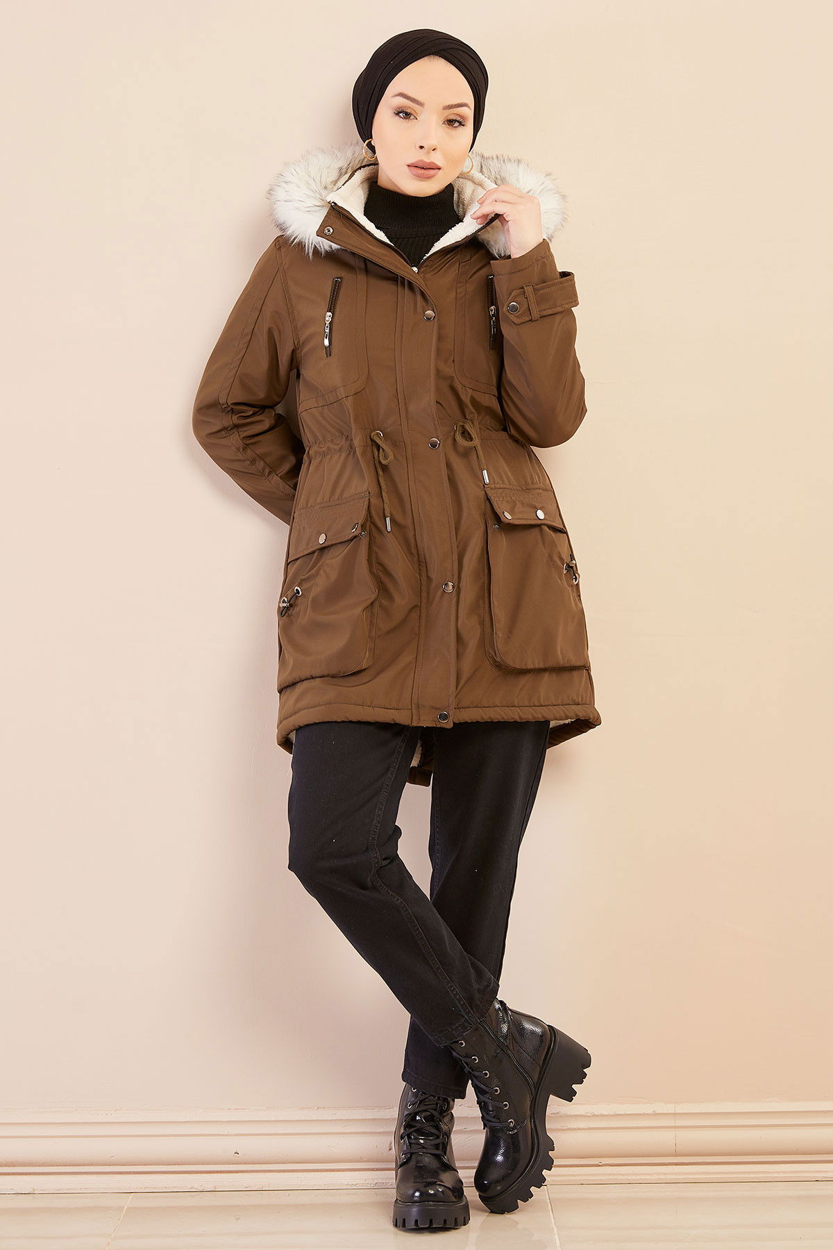 Kapsonlu Mont HAKI - 20717 Haki - 20717