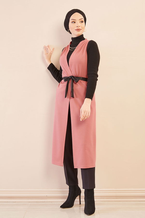 Kusaklı Yelek GUL - 3817 Pembe - 3817 PEMBE