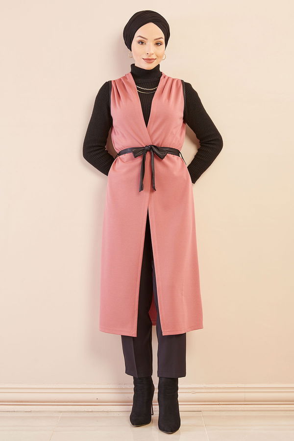 Kusaklı Yelek GUL - 3817 Pembe - 3817 PEMBE