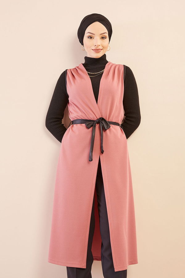 Kusaklı Yelek GUL - 3817 Pembe - 3817 PEMBE