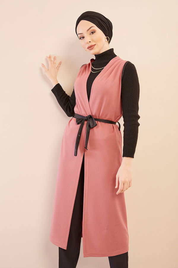 Kusaklı Yelek GUL - 3817 Pembe - 3817 PEMBE