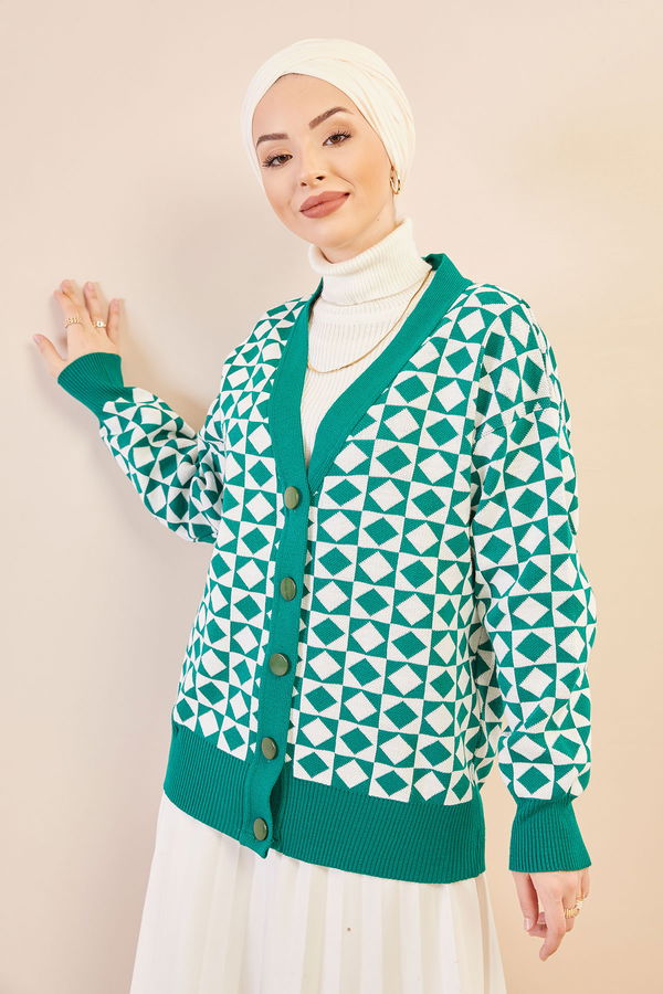 Dugmelı Hırka ZUMRUT - 20753 Yeşil - 20753