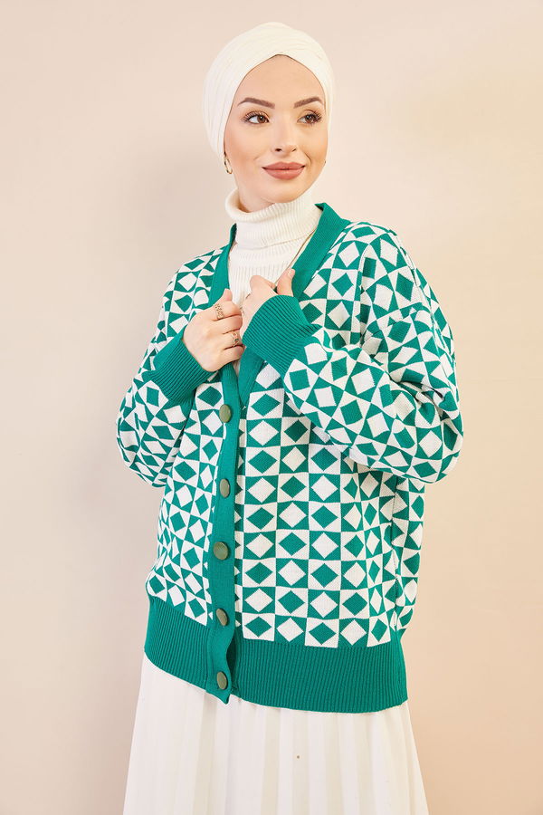 Dugmelı Hırka ZUMRUT - 20753 Yeşil - 20753