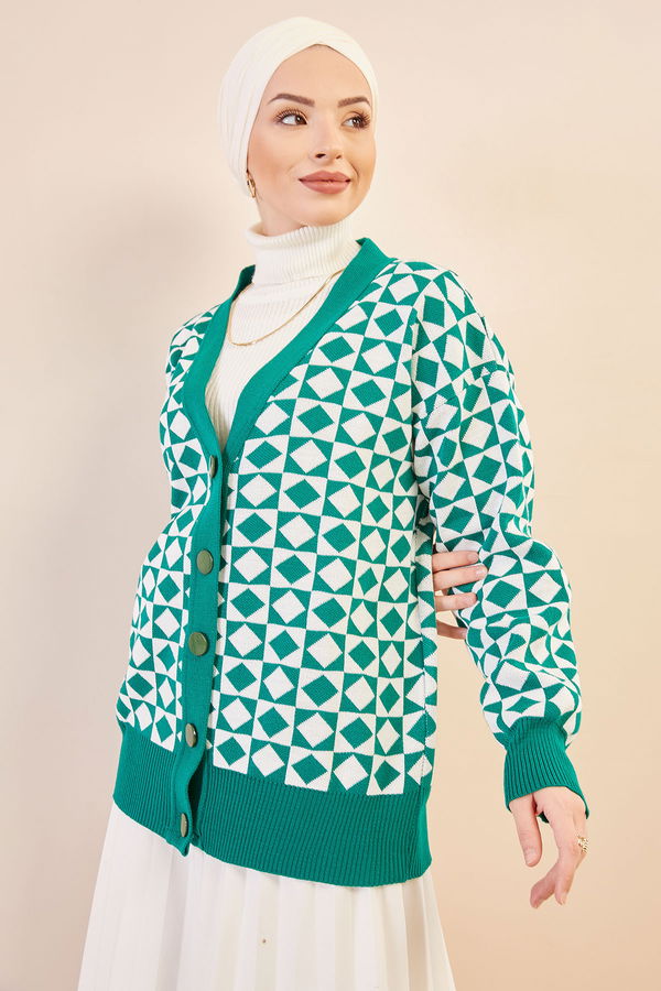 Dugmelı Hırka ZUMRUT - 20753 Yeşil - 20753