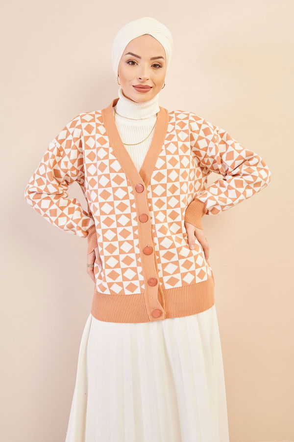 Dugmelı Hırka BISKUVI - 20753 Taba - 20753 TABA