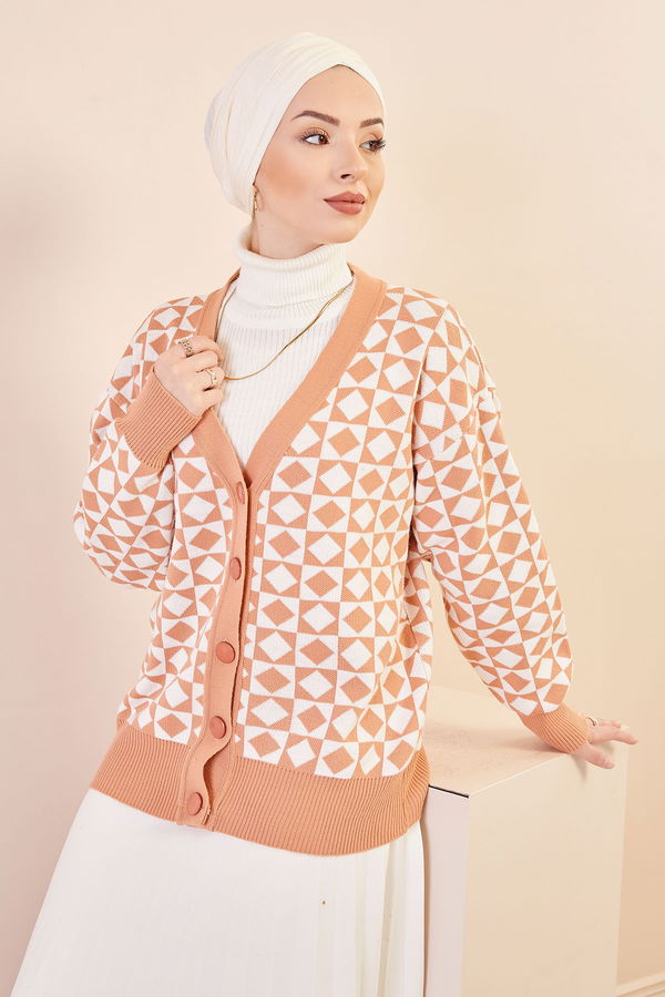 Dugmelı Hırka BISKUVI - 20753 Taba - 20753 TABA