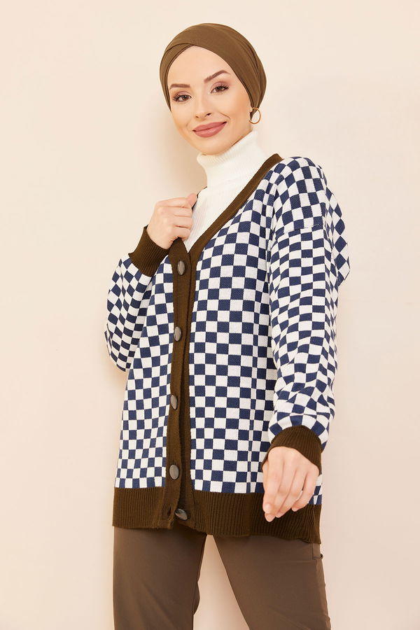 Dugmeli Hırka LACIVERT HAKI - 20752 Lacivert - 20752 LACİVERT