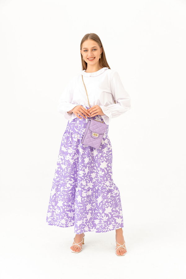 DESENLI ETEK Lila - 3736