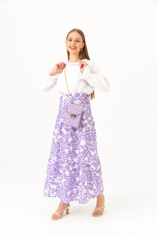 DESENLI ETEK Lila - 3736