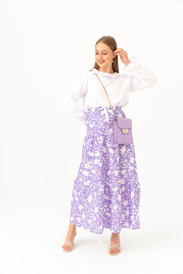 DESENLI ETEK Lila - 3736