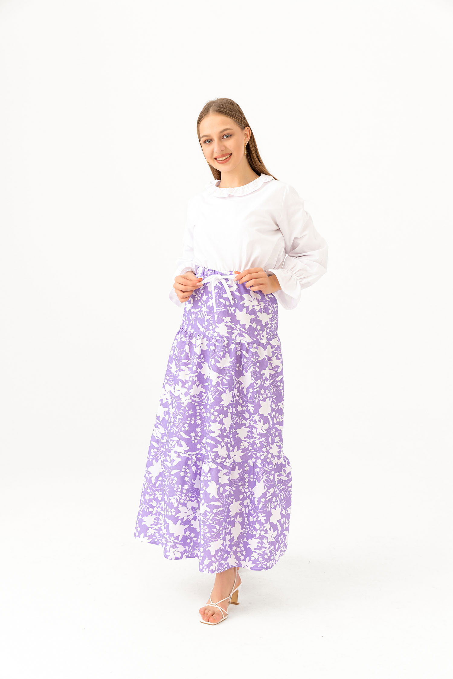 DESENLI ETEK Lila - 3736