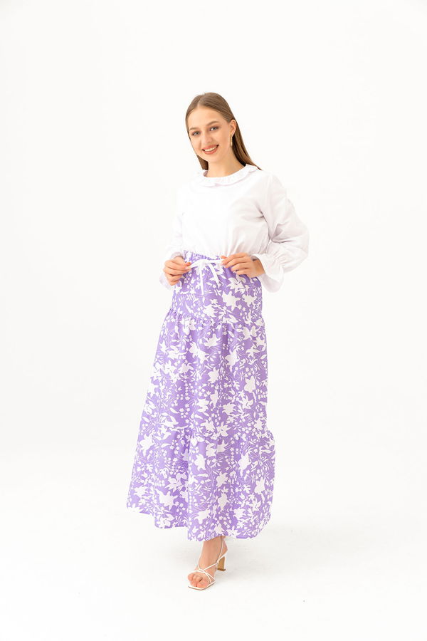 DESENLI ETEK Lila - 3736