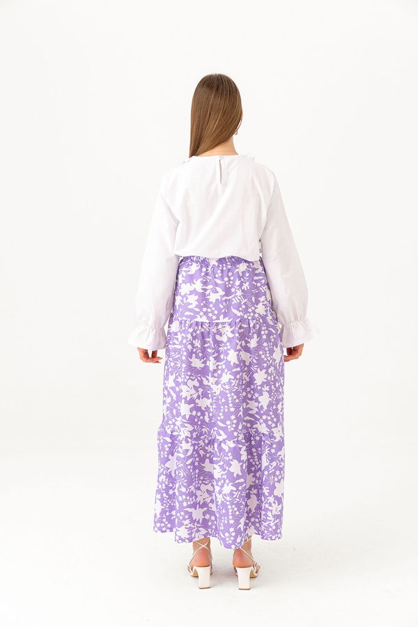 DESENLI ETEK Lila - 3736