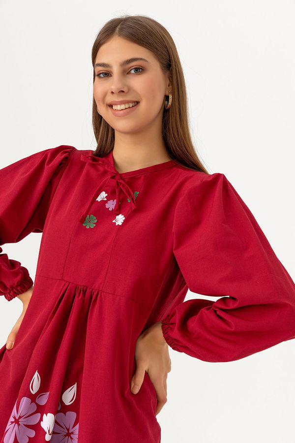 BASKILI TUNIK Bordo - 3694