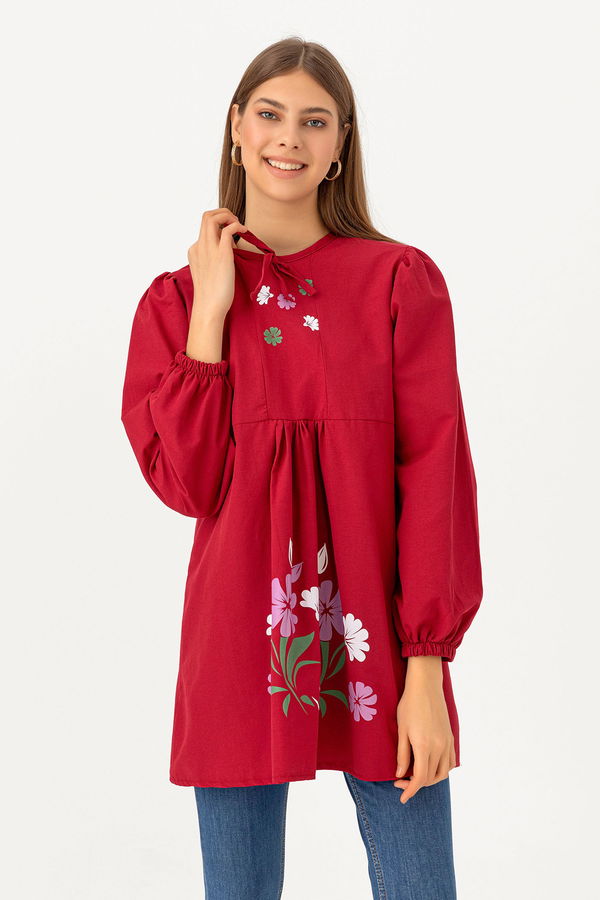 BASKILI TUNIK Bordo - 3694