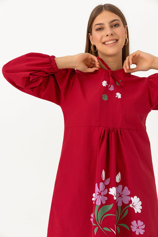 BASKILI TUNIK Bordo - 3694