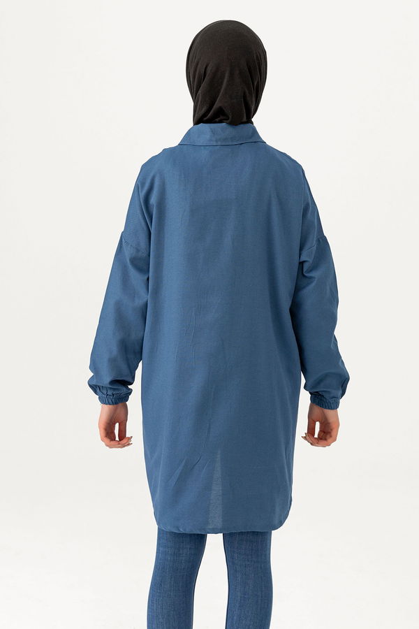 Kuş Gözlü Tunik Mavi - 3479 MAVİ