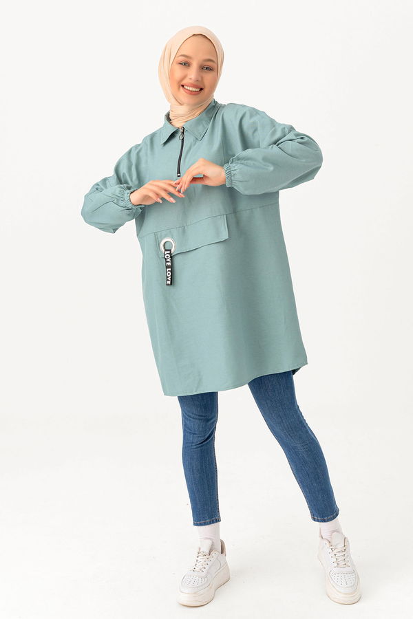Kuş Gözlü Tunik Yeşil - 3479 YEŞİL
