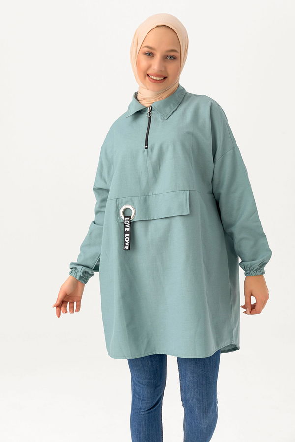 Kuş Gözlü Tunik Yeşil - 3479 YEŞİL
