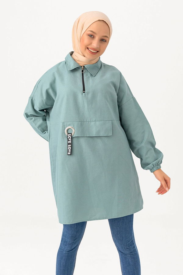 Kuş Gözlü Tunik Yeşil - 3479 YEŞİL
