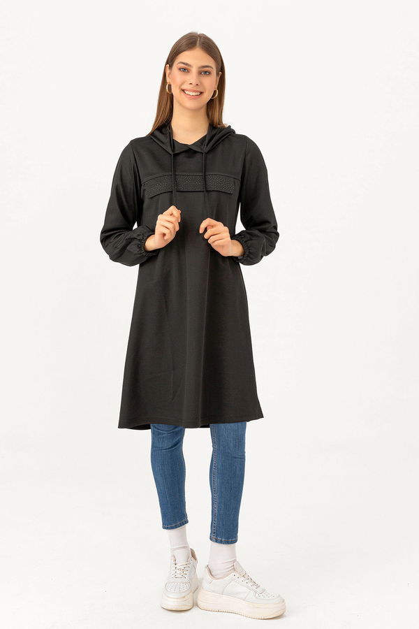 KAPSONLU TUNIK Siyah - 3515