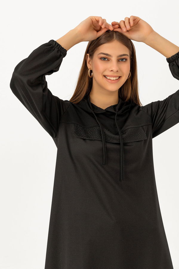 KAPSONLU TUNIK Siyah - 3515