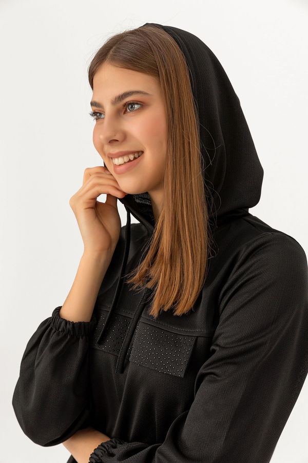 KAPSONLU TUNIK Siyah - 3515