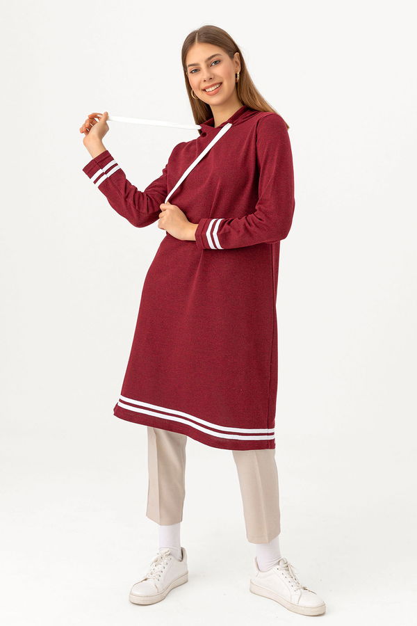 Seritli Tunik Bordo - 3522