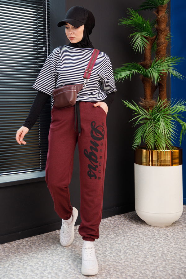 Eşofman Alt Bordo - 3912