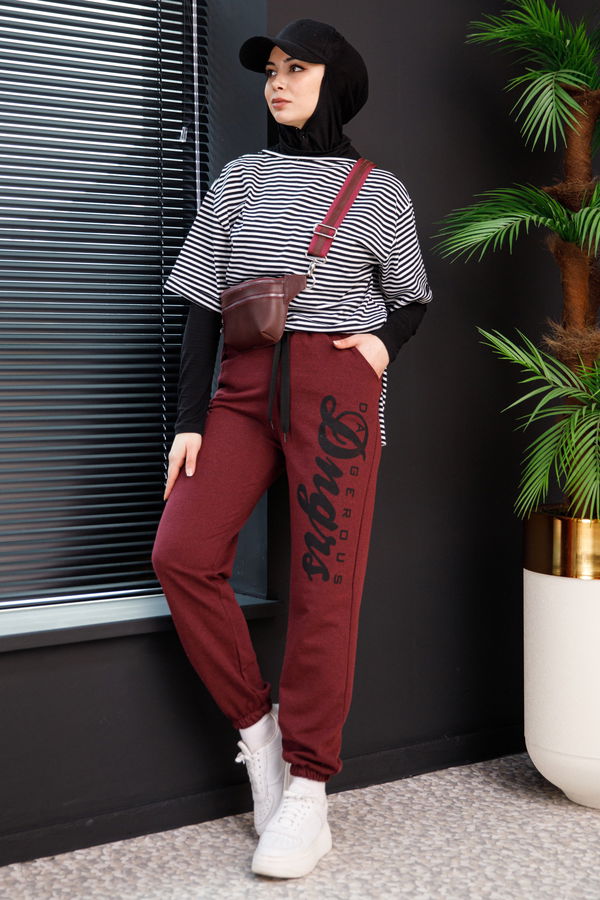 Eşofman Alt Bordo - 3912