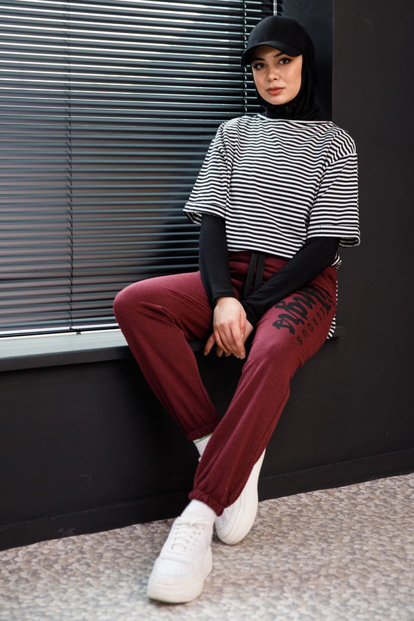 Eşofman Alt Bordo - 3912