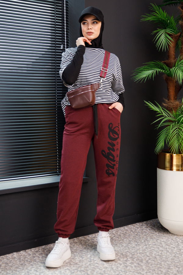 Eşofman Alt Bordo - 3912