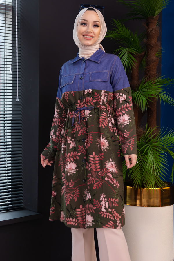 DESENLI TUNIK Haki - 3681