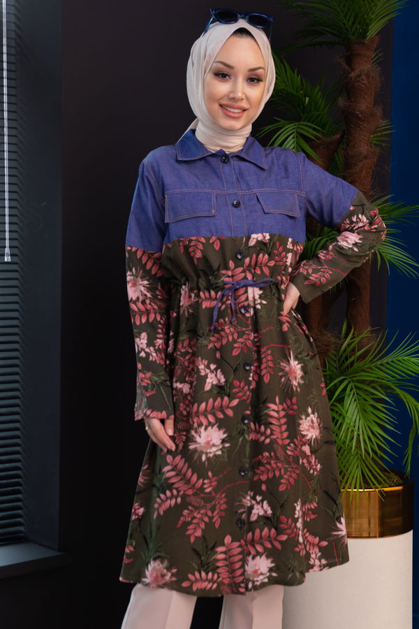 DESENLI TUNIK Haki - 3681