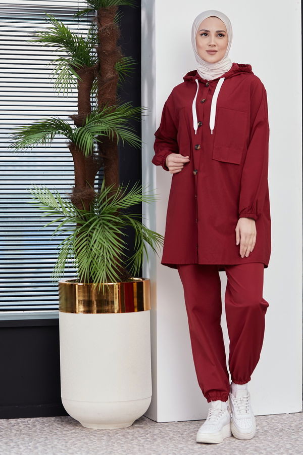 Tunık Pantolon Bordo - 3687