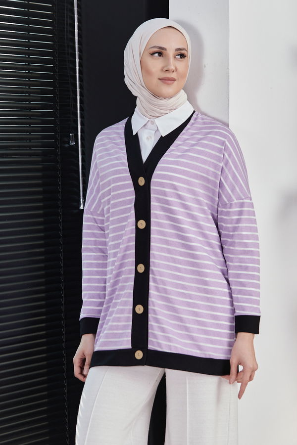 Dugmelı Hırka LILA - 3810 Lila - 3810