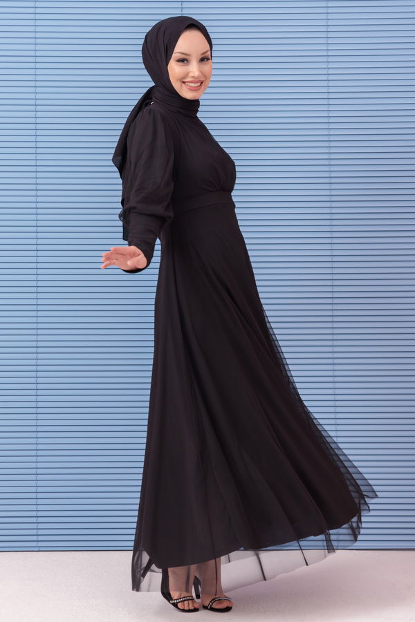 Abiye Elbise Siyah - 10305