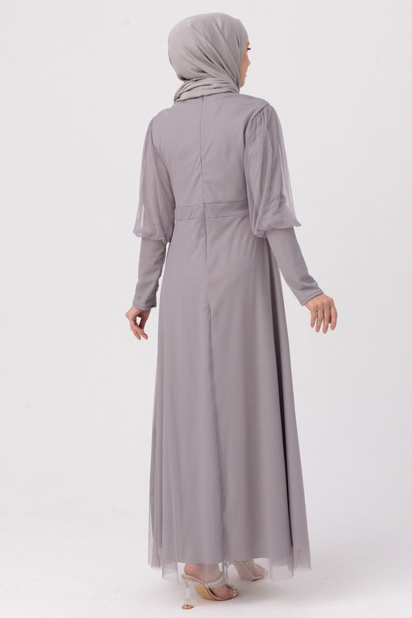Abiye Elbise Gri - 10305