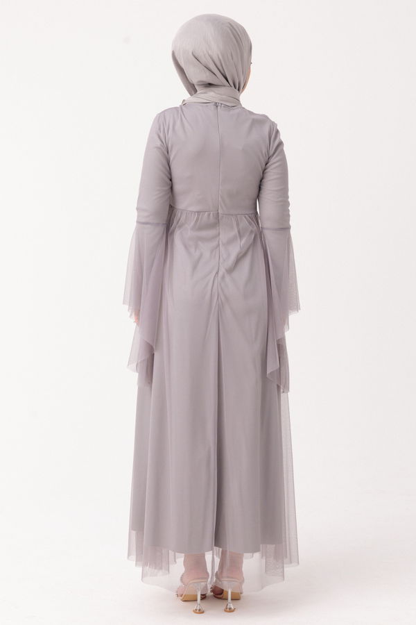 Abiye Elbise Gri - 10304