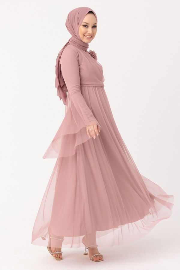 Abiye Elbise Pembe - 10304